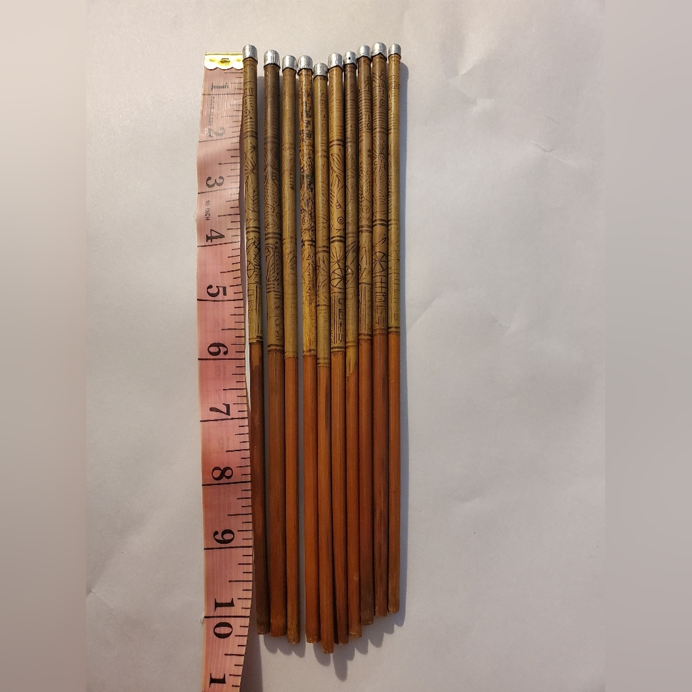 10 vintage bamboo chopsticks